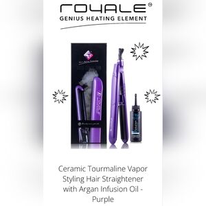 ✨ Royale Pro Vapor Ceramic Tourmaline Hair Straightener + Argan Oil – Purple